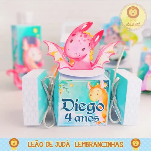 Caixinha para festa tema Dragão