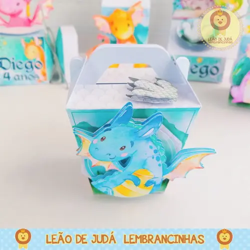 Caixinha para festa tema Dragão