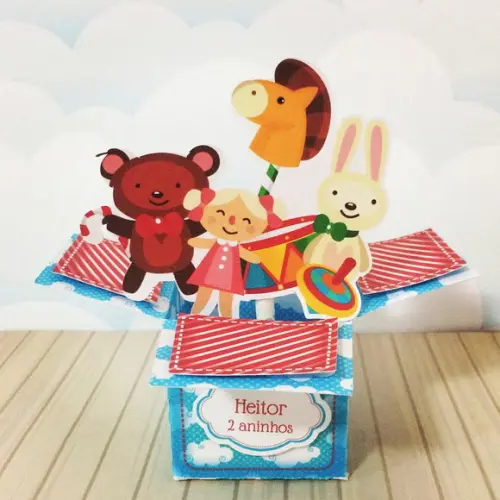 Caixinha para Festa Tema Fabrica de Brinquedos