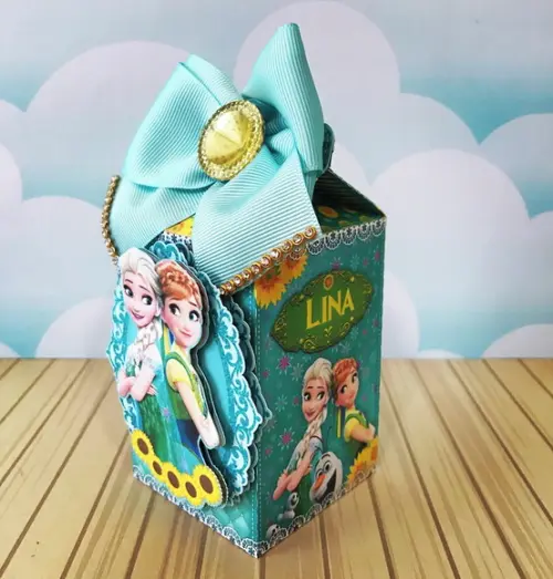 Caixinha para festa tema frozen fever