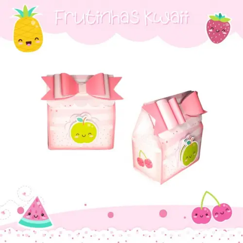 Caixinha para festa tema frutas kawaii