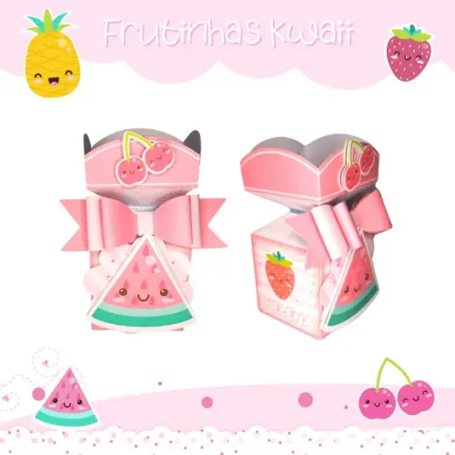 Caixinha para Festa Tema Frutas Kawaii