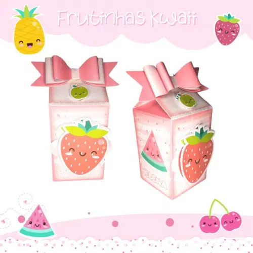 Caixinha para Festa Tema Frutas Kawaii