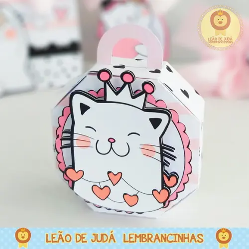 Caixinha para festa tema gatinha