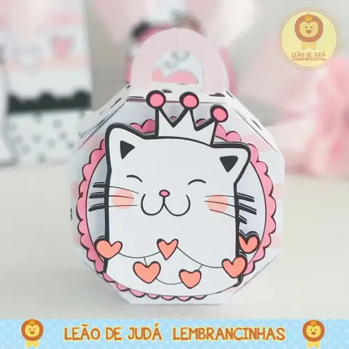 Caixinha para festa tema gatinha