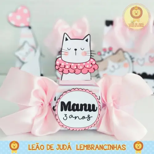 Caixinha para Festa Tema Gatinha
