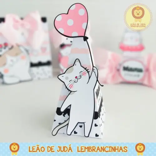 Caixinha para festa tema gatinha