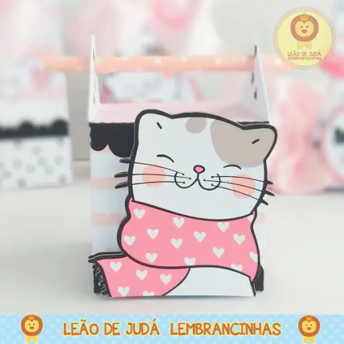Caixinha para Festa Tema Gatinha