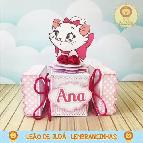 Caixinha para Festa Tema Gatinha Marie