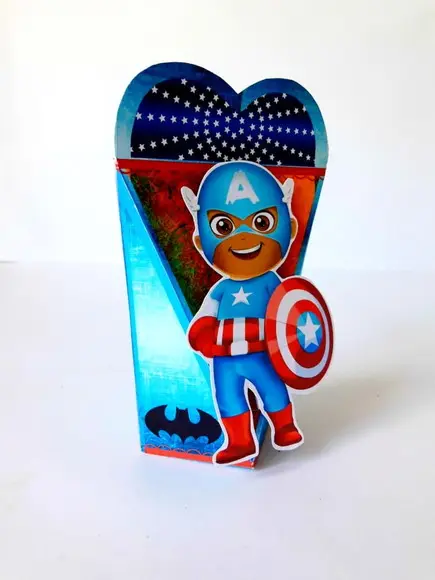 Caixinha para festa tema herois cute