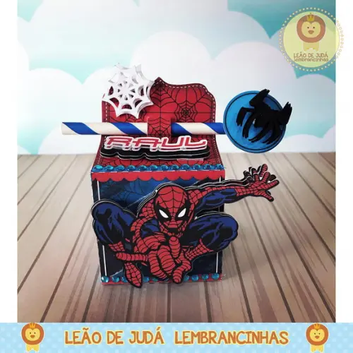 Caixinha para festa tema homem aranha