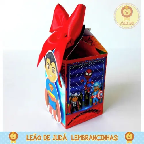Caixinha para festa tema herois cute