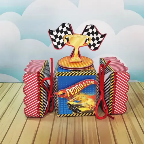 Caixinha para festa tema hot wheels