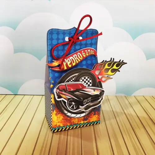 Caixinha para Festa Tema Hot Wheels