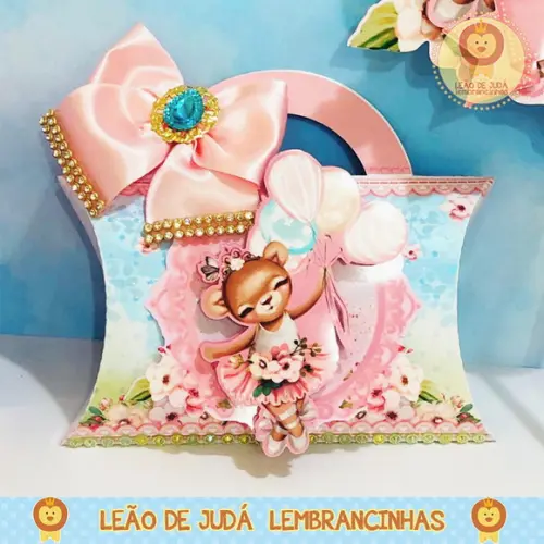 Caixinha para festa tema jardim das ursas