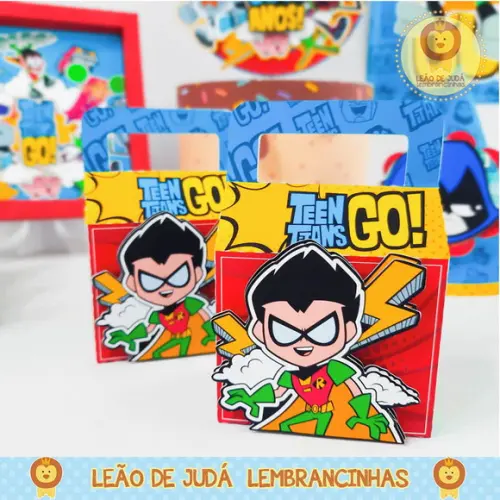 Caixinha para festa tema jovens titãs