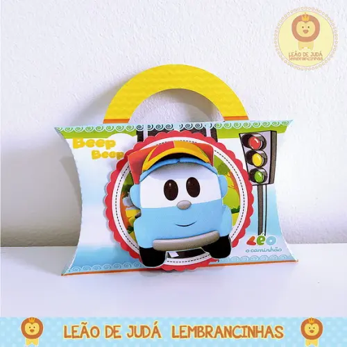 Caixinha para festa tema léo o caminhão