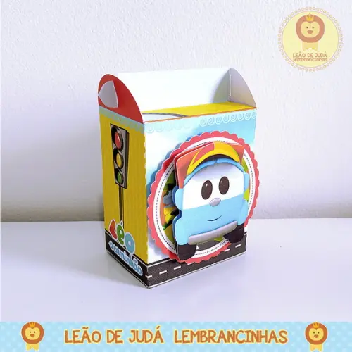 Caixinha para festa tema léo o caminhão