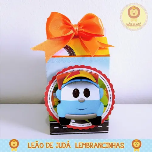 Caixinha para festa tema léo o caminhão