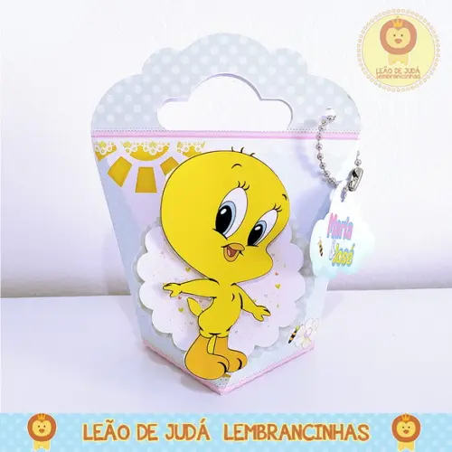 Caixinha para festa tema looney tunes baby