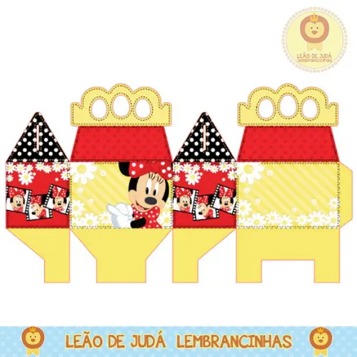 Caixinha para festa tema minnie vermelha