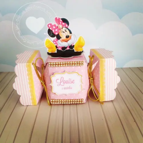 Caixinha para Festa Tema Minnie Rosa