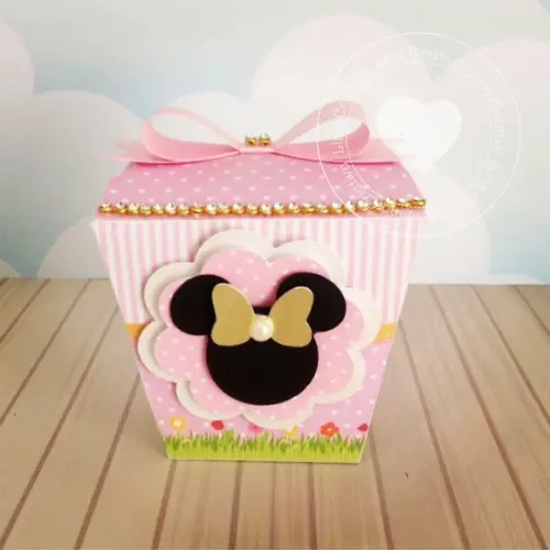 Caixinha para Festa Tema Minnie Rosa