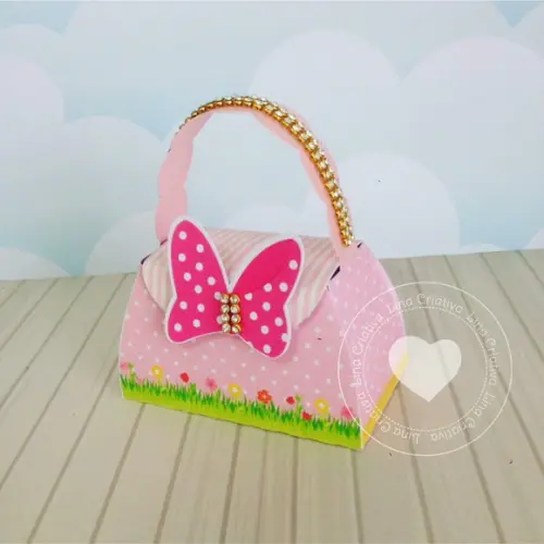 Caixinha para Festa Tema Minnie Rosa