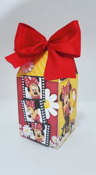Caixinha para festa tema minnie vermelha