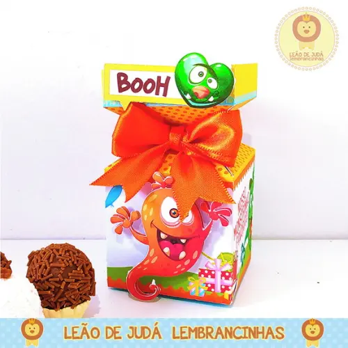 Caixinha para festa tema monstrinhos