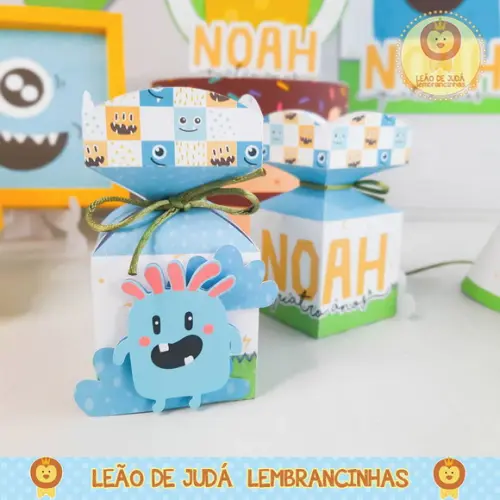 Caixinha para festa tema monstrinhos