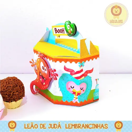Caixinha para festa tema monstrinhos