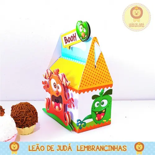 Caixinha para festa tema monstrinhos