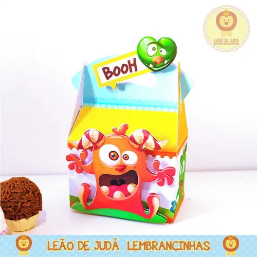 Caixinha para festa tema monstrinhos