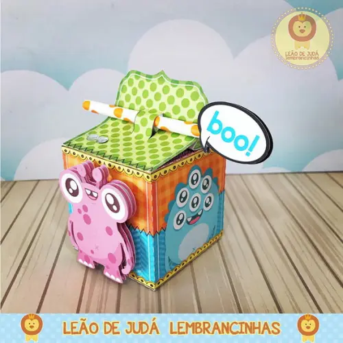Caixinha para festa tema monstrinhos