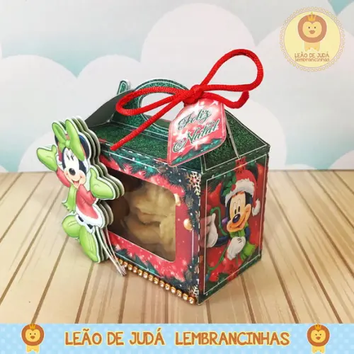 Caixinha para festa tema natal do mickey