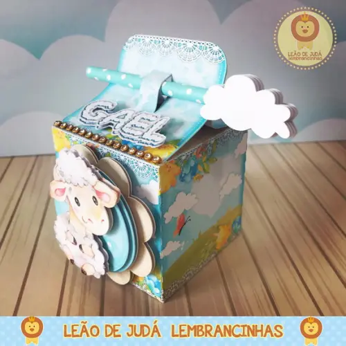 Caixinha para festa tema ovelhinha