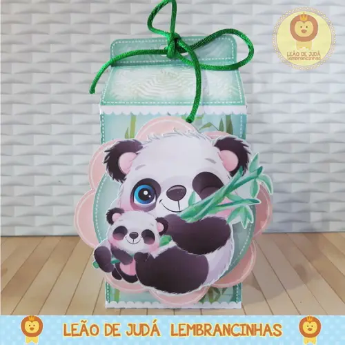 Caixinha para festa tema panda menino