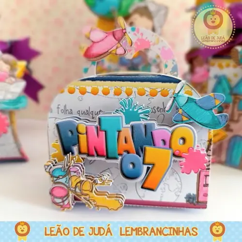 Caixinha para Festa Tema Pintando Sete