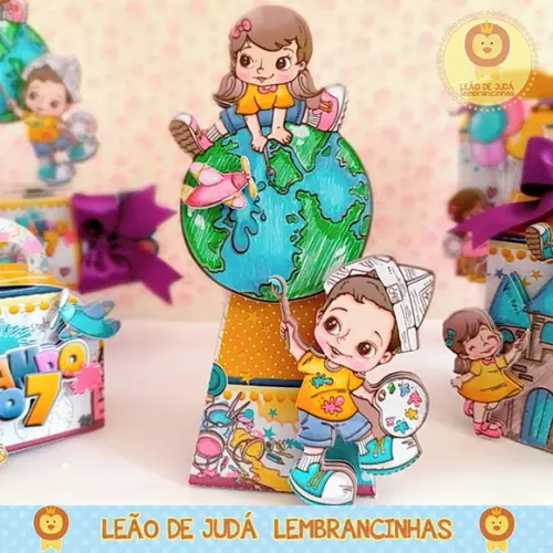 Caixinha para festa tema pintando sete
