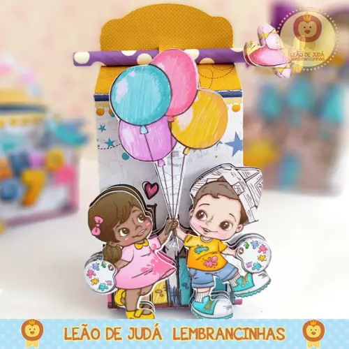 Caixinha para Festa Tema Pintando Sete