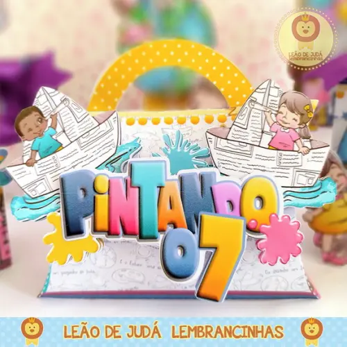 Caixinha para Festa Tema Pintando Sete