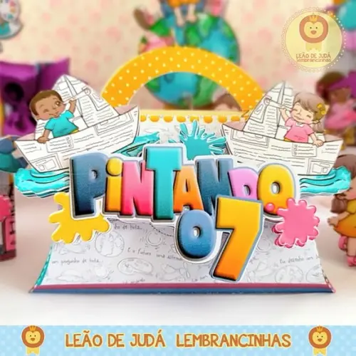 Caixinha para Festa Tema Pintando Sete