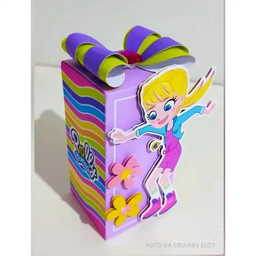 Caixinha para Festa Tema Polly Pocket