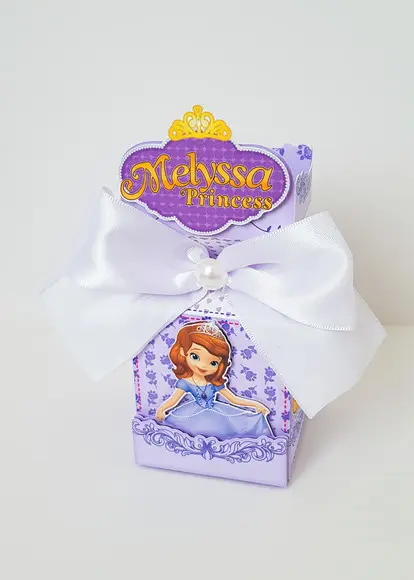 Caixinha para festa tema princesinha sofia