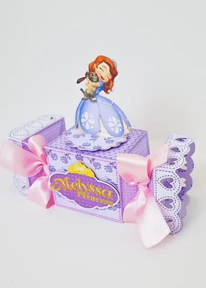 Caixinha para festa tema princesinha sofia