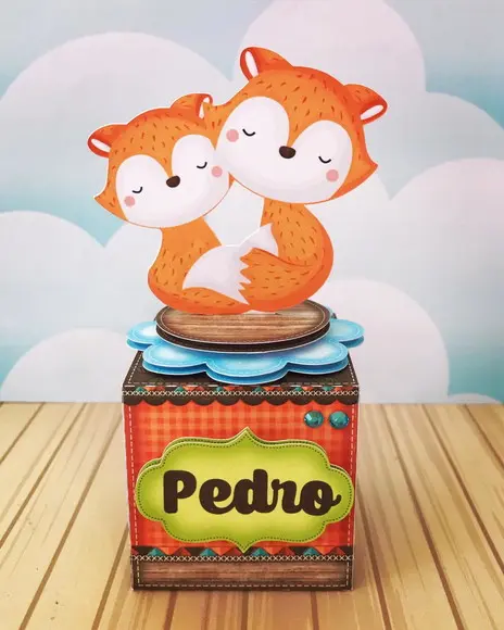 Caixinha para Festa Tema Raposinha Menino