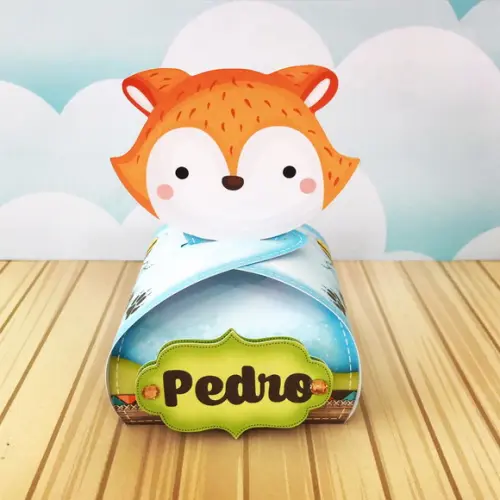 Caixinha para Festa Tema Raposinha Menino