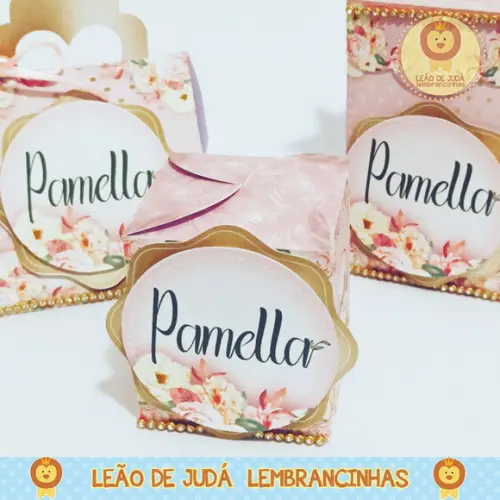 Caixinha para festa tema rose gold