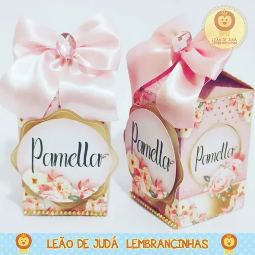Caixinha para festa tema rose gold